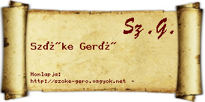 Szőke Gerő névjegykártya