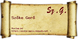 Szőke Gerő névjegykártya