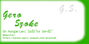 gero szoke business card